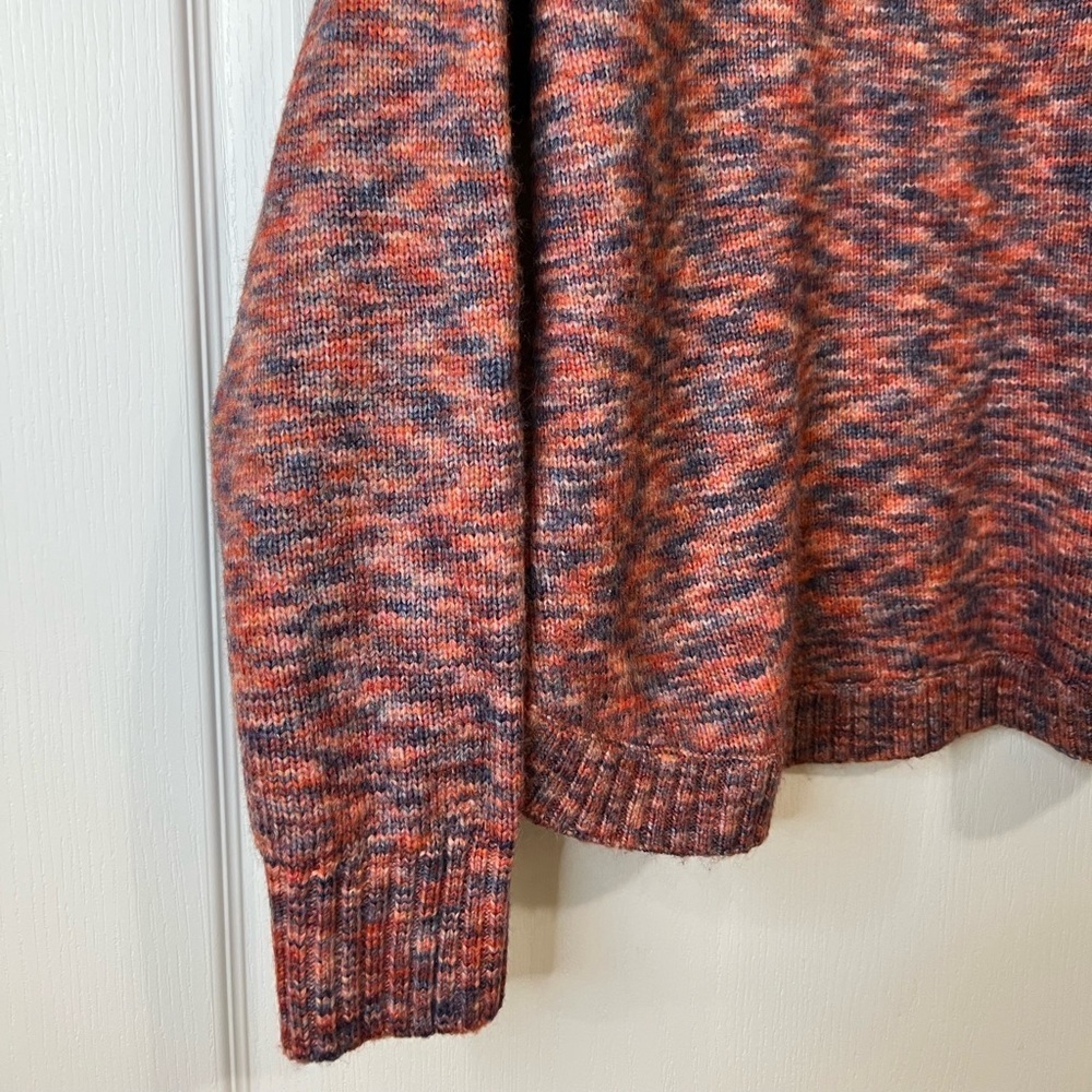 Madewell Birchmont Side-Button Pullover Sweater In Spacedye Sangria size L - Picture 9 of 11